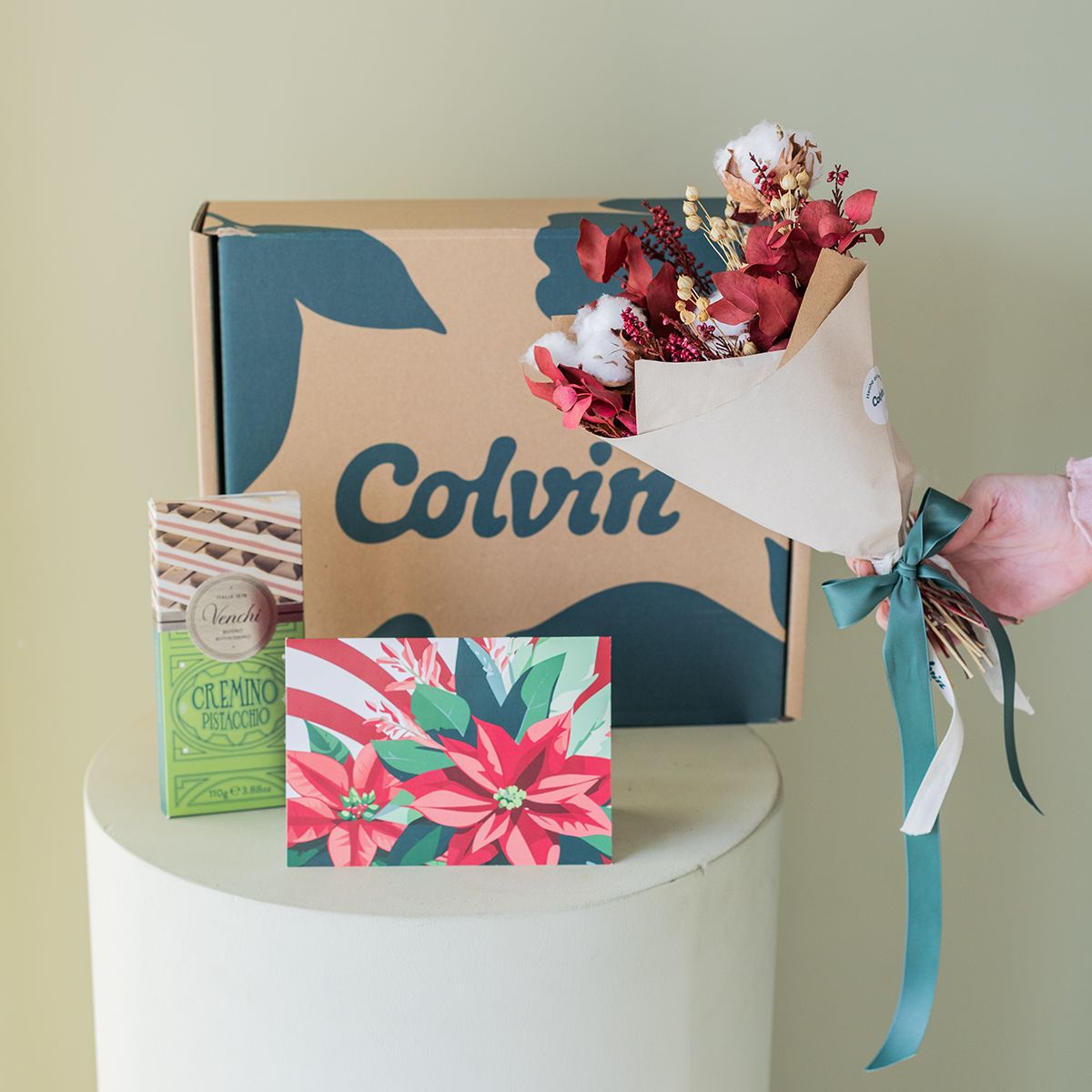 Pack Natal: Mini Ramo com Chocolate e Cartão