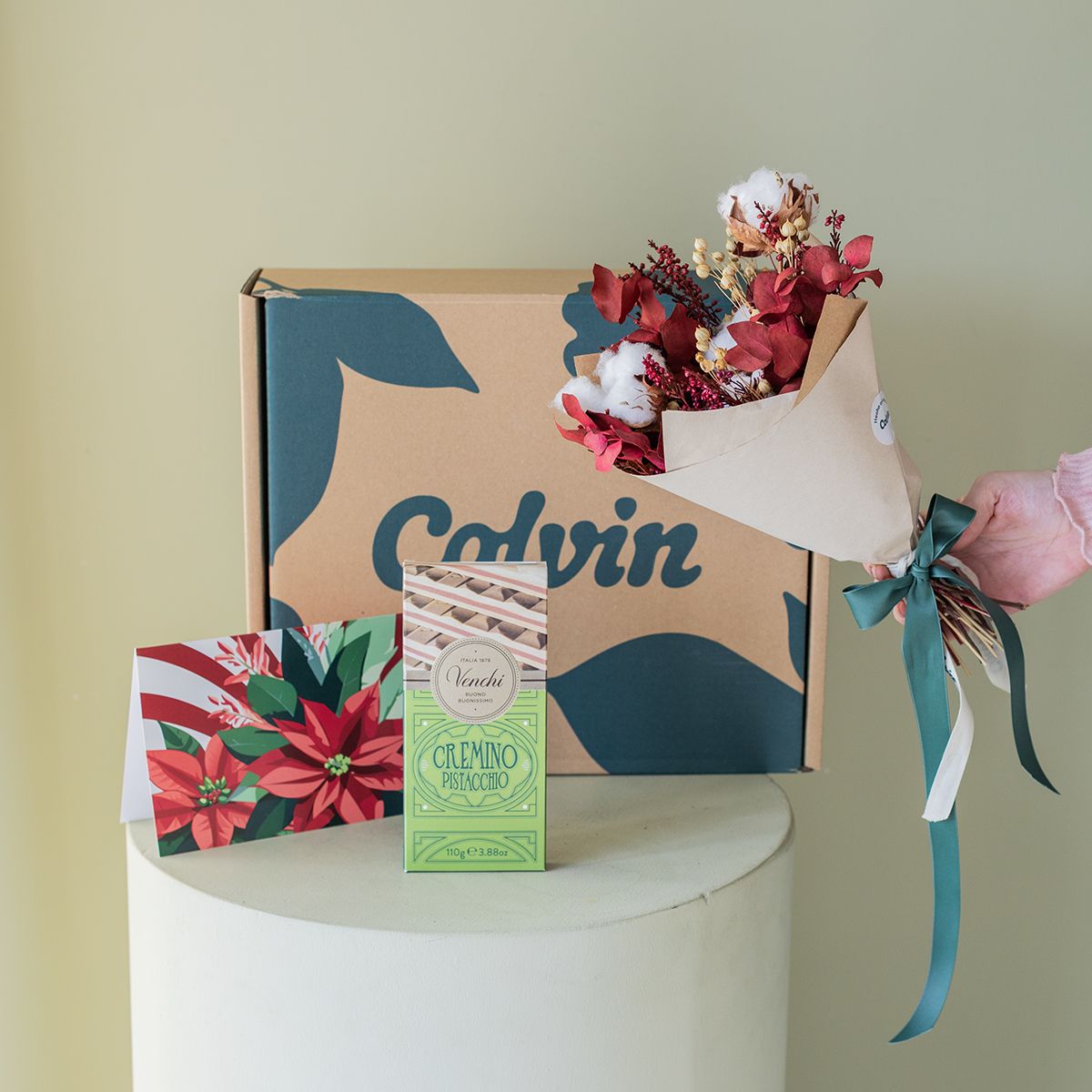 Pack Natal: Mini Ramo com Chocolate e Cartão