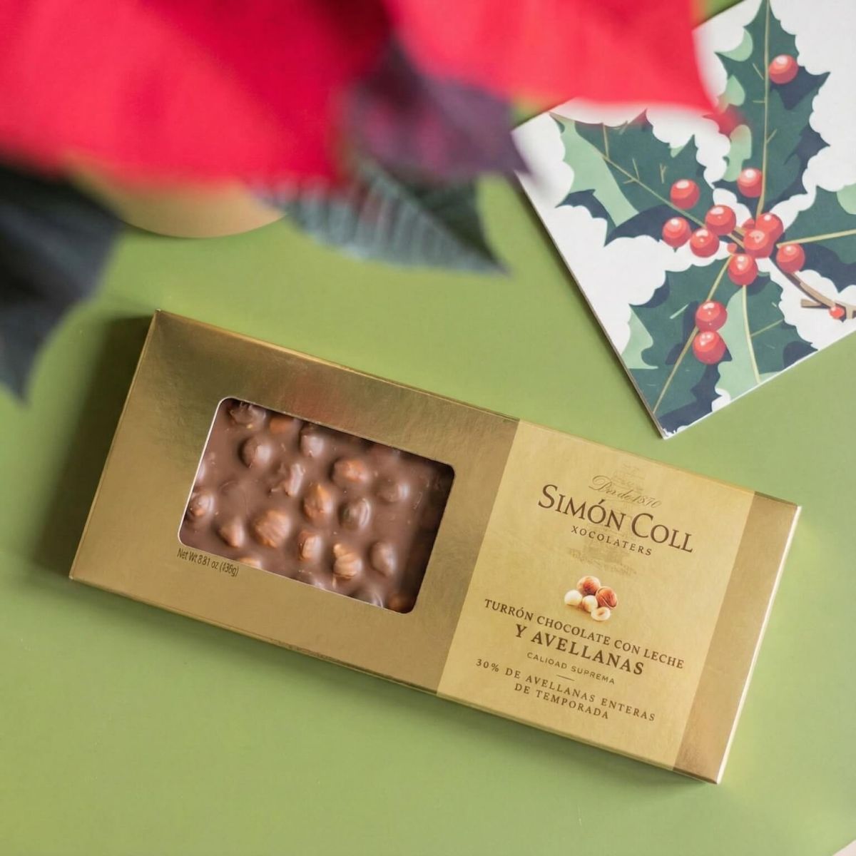 Pack Navidad: Poinsettia con Maceta, Chocolate y Tarjeta