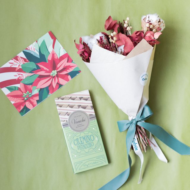 Pack Natal: Mini Ramo com Chocolate e Cartão