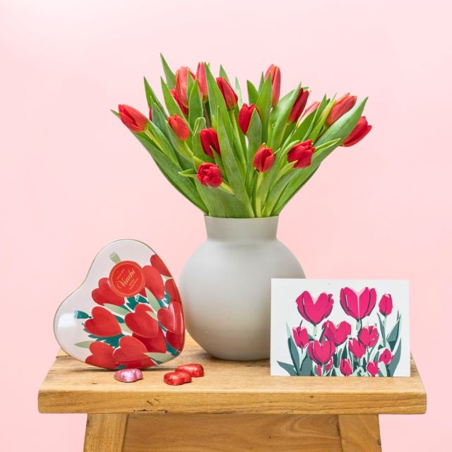 Pack Ramo Amelie con chocolate y dedicatoria