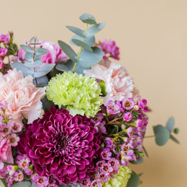 Arranjo con Flores Rosa e Lima
